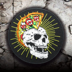Totenkopf-Punk-Irokesen-Stickerei zum Aufbügeln / Ärmelaufnäher mit Klettverschluss